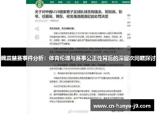 魏震禁赛事件分析：体育伦理与赛事公正性背后的深层次问题探讨